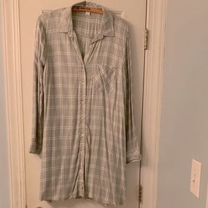 Old Navy Gray Flannel Shirt Dress, Large, GUC